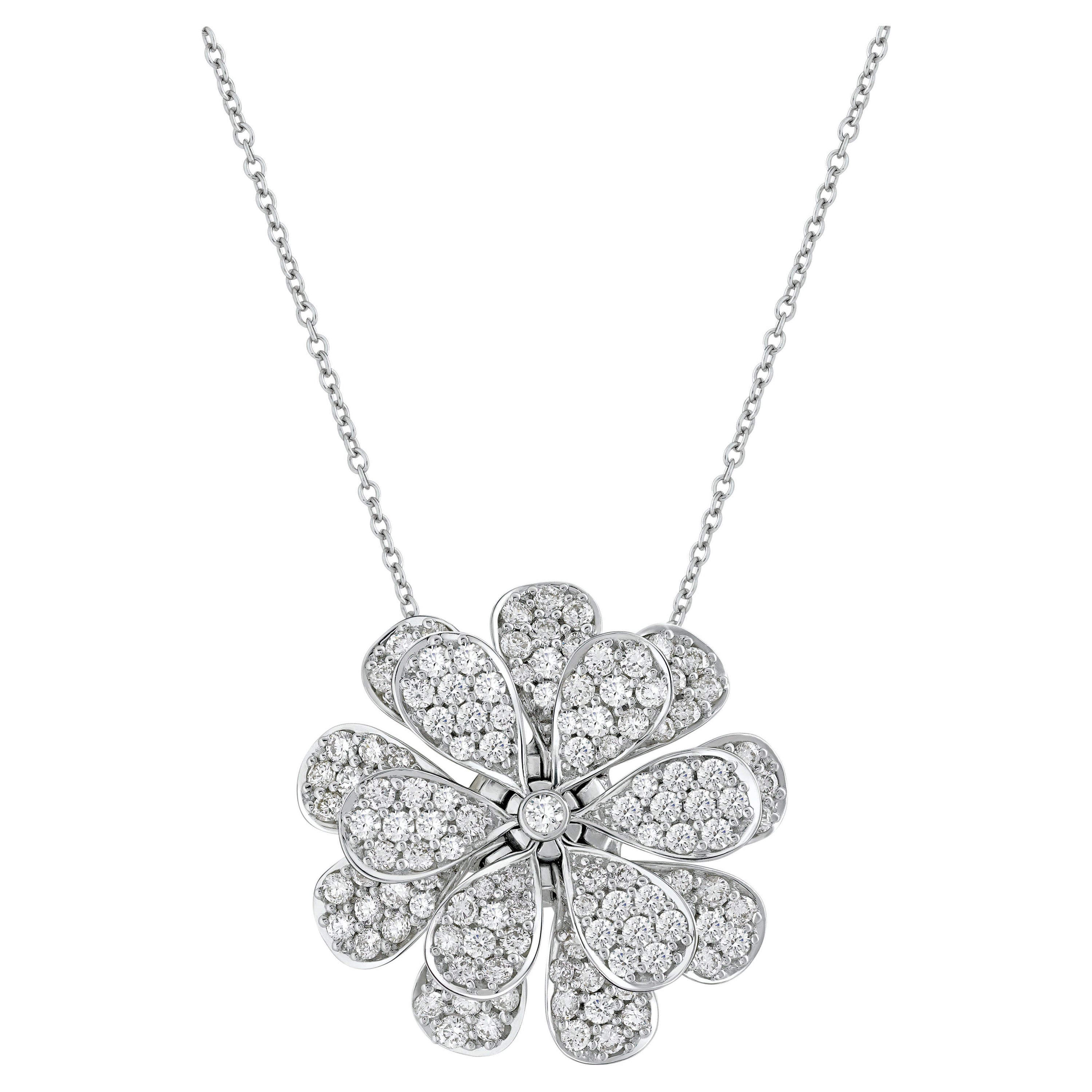 18 Karat Secret Garden White Gold Necklace with Vs-Gh Diamonds For Sale