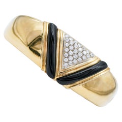 Diamonds, Onyx, 18 Karat Yellow Gold Retrò Bracelet