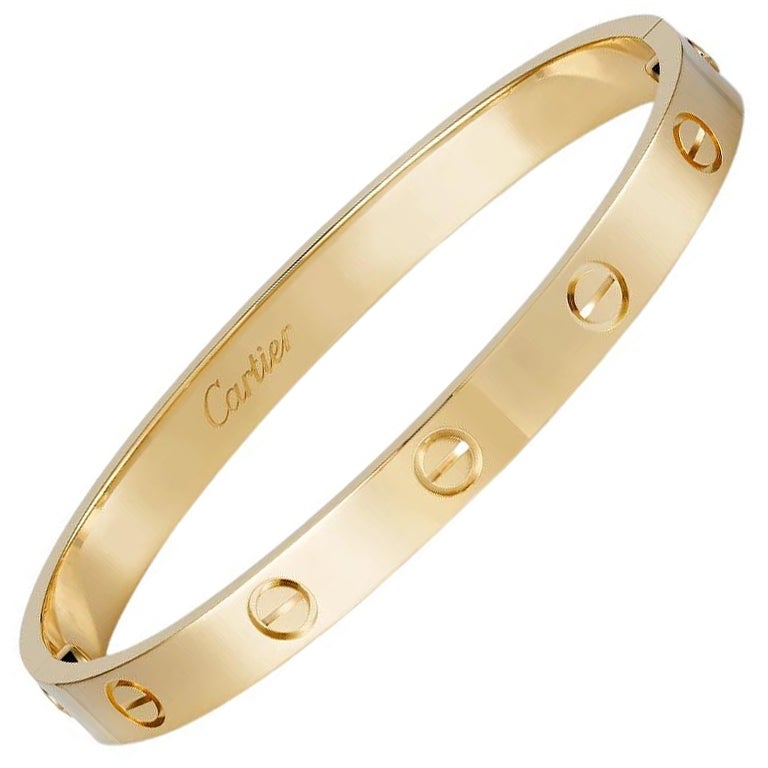 Cartier Love Bracelet 18k yellow Gold with Box and Screwdriver For Sale at  1stDibs | love bracelet cartier, cartier love cuff, cartier love bracelet  gold
