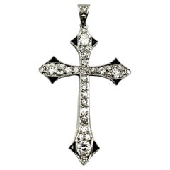 Fine Art Deco Period Diamond Platinum Cross, Circa 1920