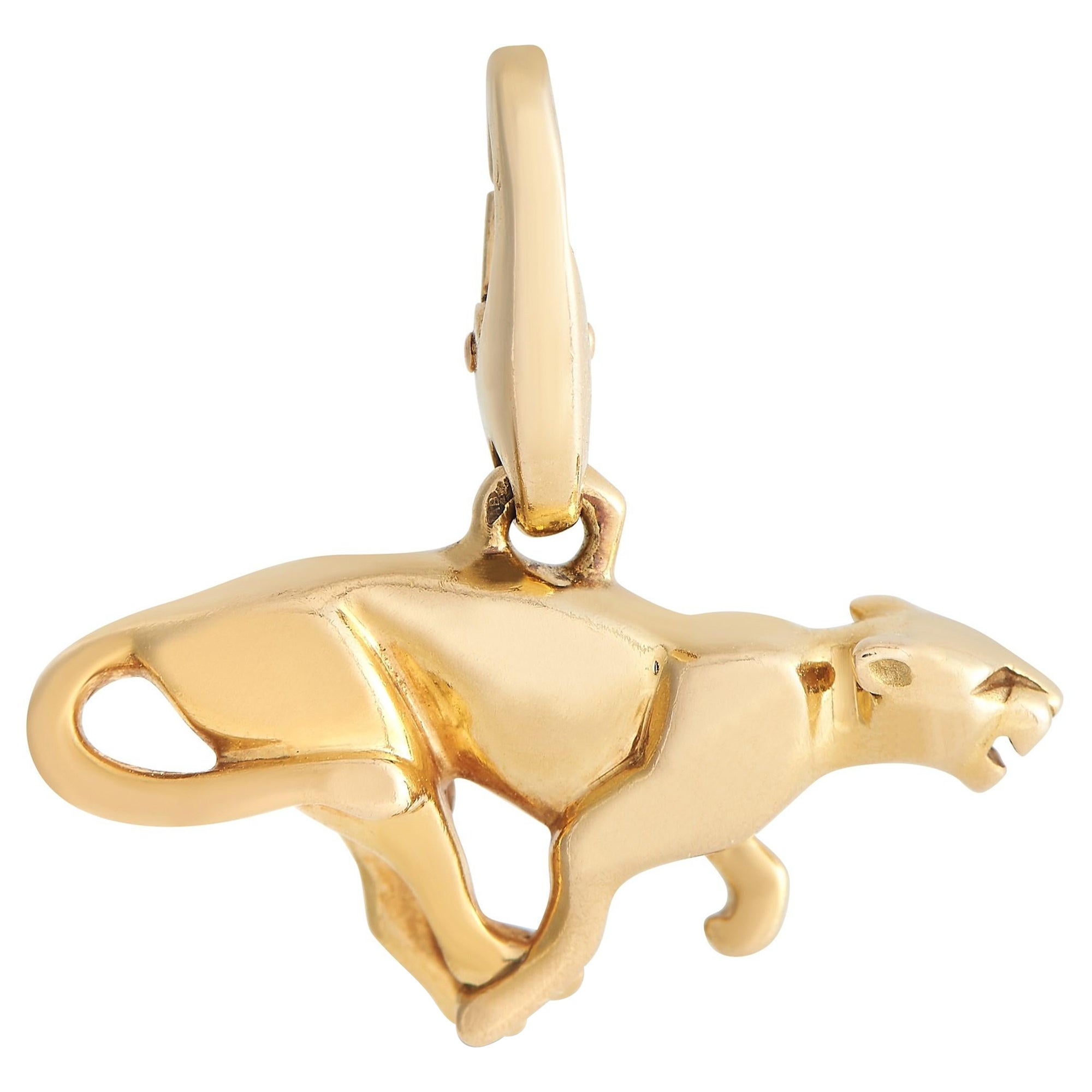 Cartier 18K Yellow Gold Panthere Charm at 1stDibs