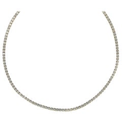 Vivid Diamonds 10.38 Carat Straight Line Diamond Tennis Necklace