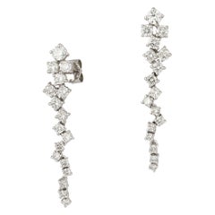 NWT $9, 500 Magnificent 18KT Gold Large Fancy Cascading Diamond Drop Earrings