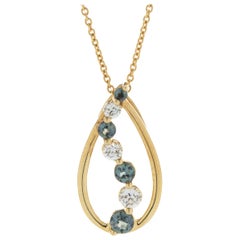 Mark Henry 18 Karat Yellow Gold Alexandrite and Diamond Journey Necklace