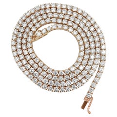 18ct Diamond Tennis Necklace, VVS Diamonds in 10k Gold