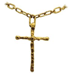 Jean Mahie Gold Large Cross Pendant