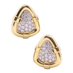 Tiffany & Co. Rare Clips Earrings in 18Kt Gold with 3.84 Ctw in VVS-1 E Diamonds