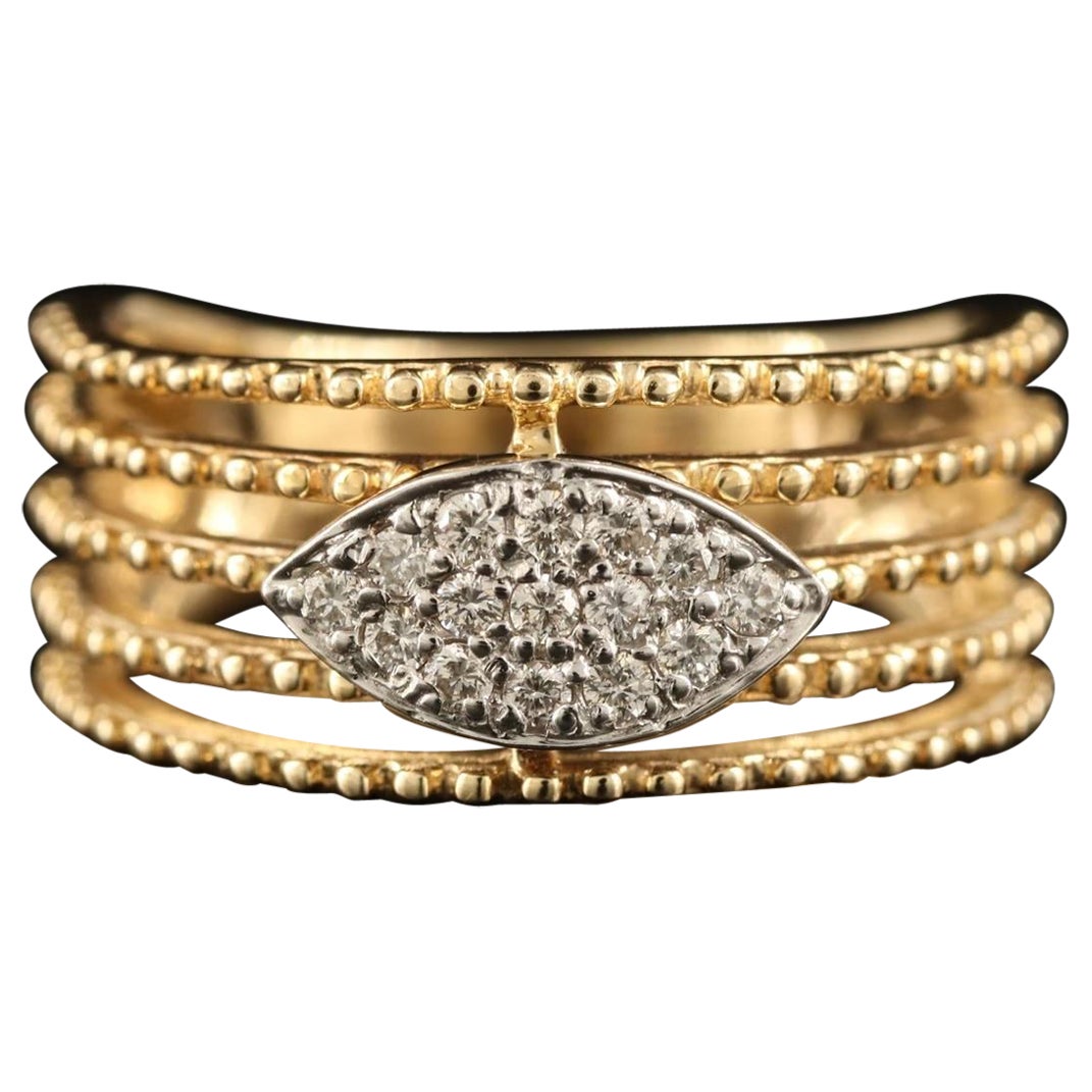 $4450 / New / Sonia Bitton Designer Diamond Ring / 14K Gold