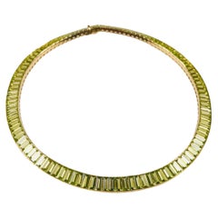 18 Karat Yellow Gold and Peridot Necklace