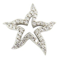Vintage 14 Karat White Gold and Diamond Starfish Pendant