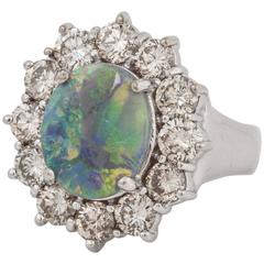 Opal Diamond Gold Ring 12