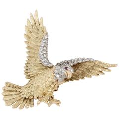 Rosenthal Diamond Gold Platinum Eagle Pin 8