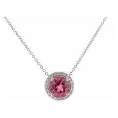 Tiffany & Co. Soleste Pink Tourmaline  Diamond Halo Pendant