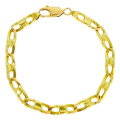 Retro Men’s Fancy Curbed Link Bracelet 14k Gold
