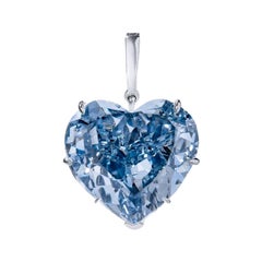 MADE IN ITALY GIA zertifizierter 17 Karat Fancy Hellblauer Platin-Platin-Anhänger