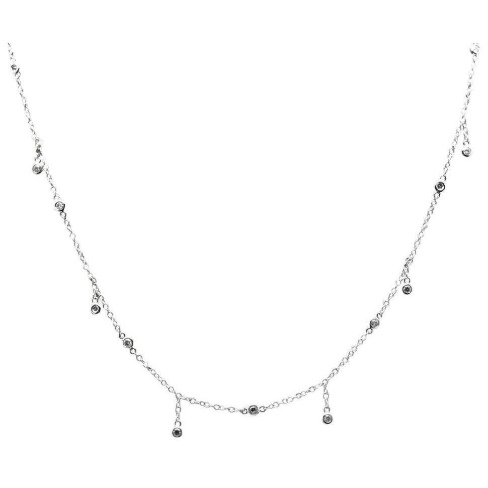 Splendid 14k Solid White Gold Chain Necklace For Sale
