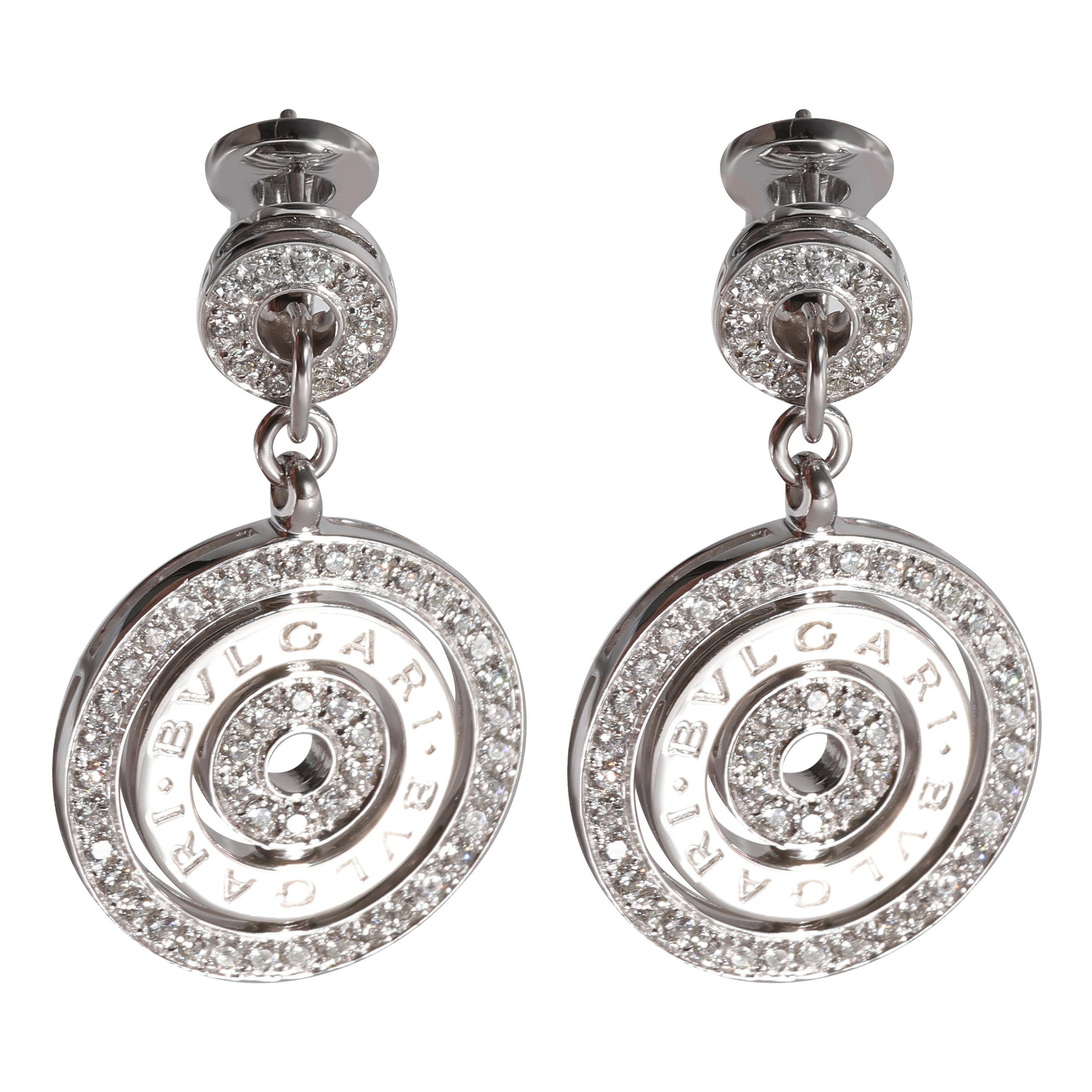 Bvlgari Astrale Diamond Earrings in 18k White Gold 1.3 CTW For Sale