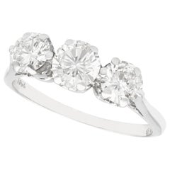 Vintage 1.93 Carat Diamond and White Gold Trilogy Engagement Ring