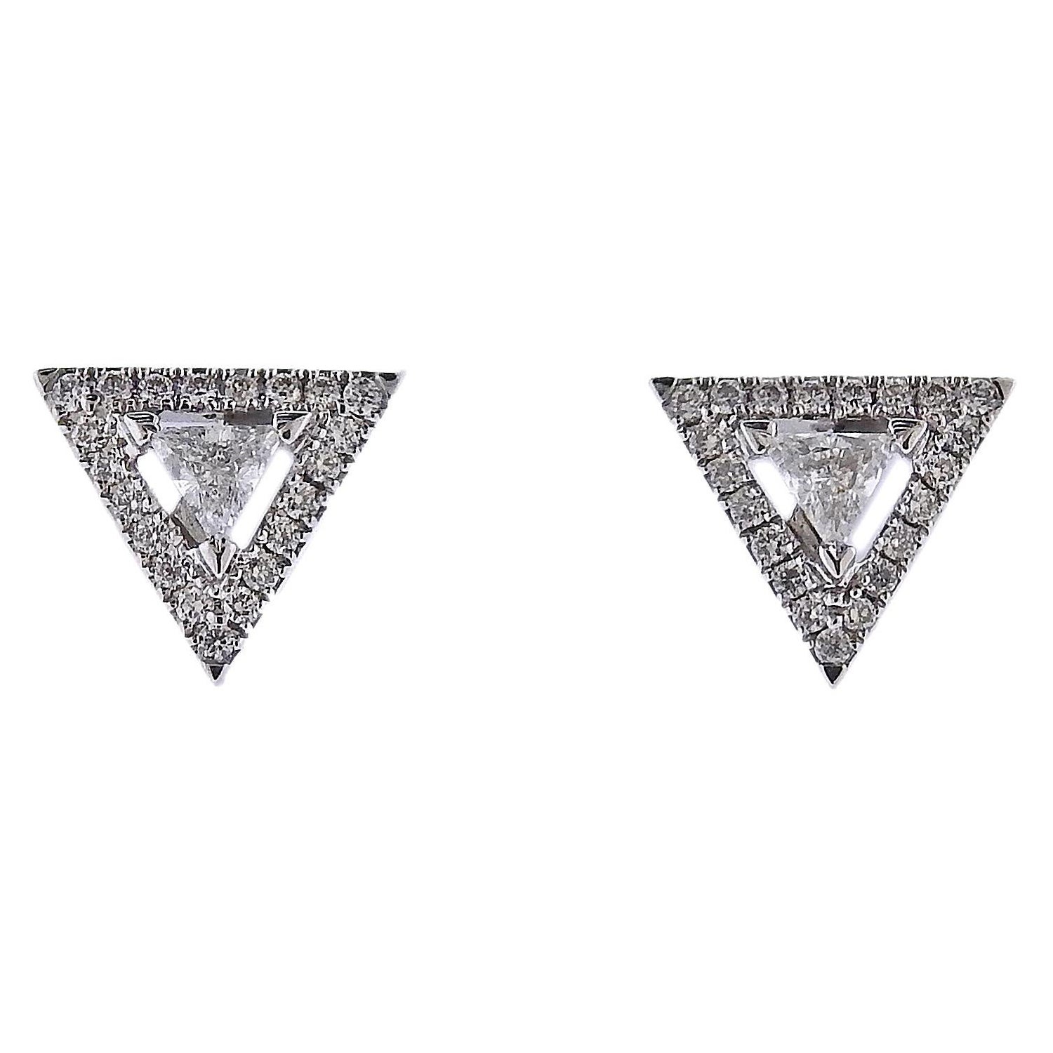 Messika Thea Gold Diamond Stud Earrings For Sale