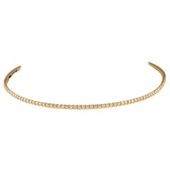 Alexander 3.46ct Diamond Tennis Choker Open Back & Flexible 18 Karat Yellow Gold