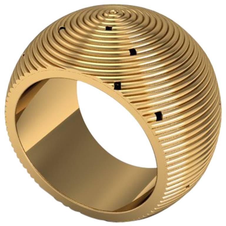Christoph Blatter & Sparkles Gold Ring For Sale