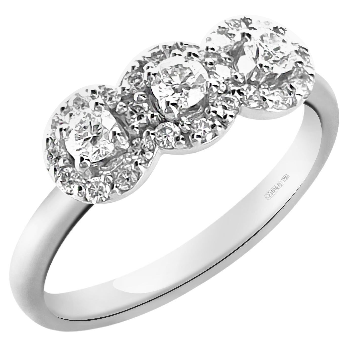 Contemporary 0.50 Carat Diamond Trilogy Ring  For Sale