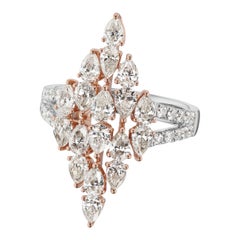 Nigaam 2.7 Ct. T.W. Diamond Cluster Ring in 18k Rose and White Gold