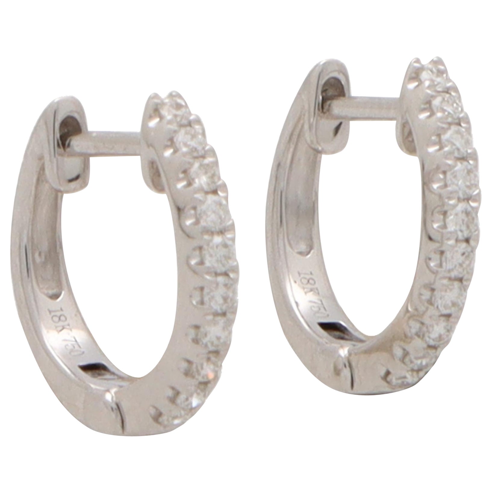 Zeitgenössische 0,20ct Diamant-Ohrringe aus 18k Weißgold