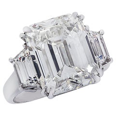 Vivid Diamonds GIA Certified 8.57 Carat Emerald Cut Diamond Engagement Ring