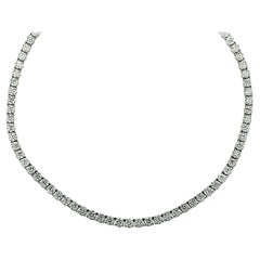 Vivid Diamonds GIA Certified 32 Carat Straight Line Diamond Necklace 