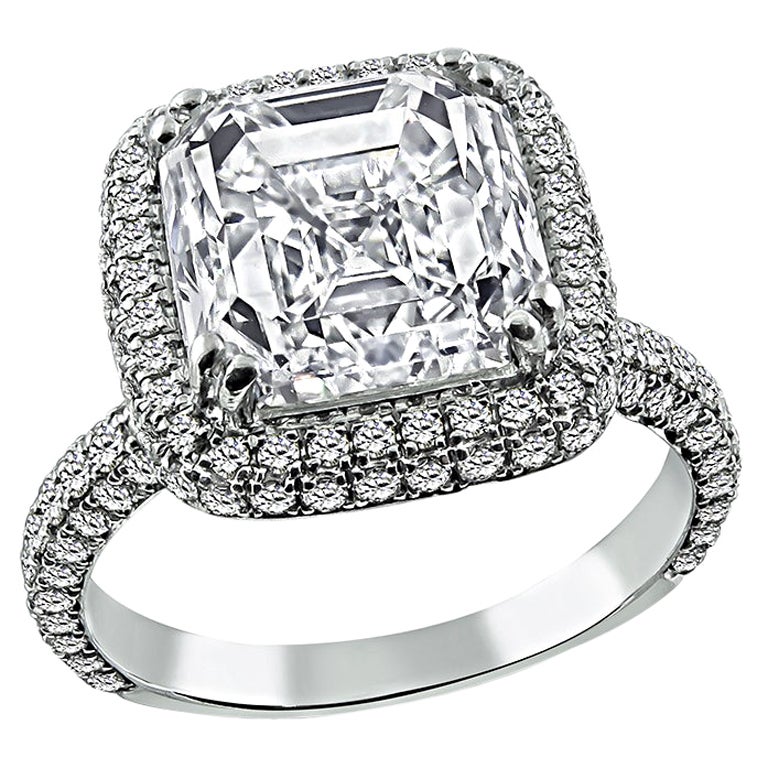 GIA Certified 4.01ct Diamond Engagement Ring For Sale
