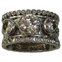 Vintage 18 Karat White Gold Diamond Ring by Buccellati