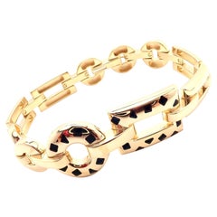 Cartier Panthere Panther Black Lacquer Spot Yellow Gold Link Bracelet
