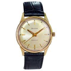 Bulova Yellow Gold Filled Art Deco Watch with Original Dial from 1960's