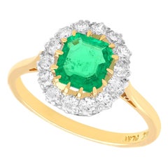 Antique Emerald Cut Emerald Ring in Yellow Gold
