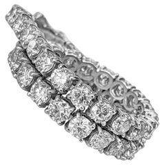 8.82 Carat F-I VVS1-VVS2 Diamond Tennis Riviera, 14 Kt. White Gold, Bracelet