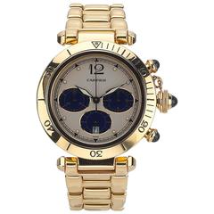 Cartier Yellow Gold Pasha Chronograph Quartz Wristwatch