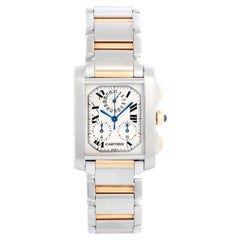 Cartier Tank Francaise Chronograph Herrenuhr aus Stahl und Gold