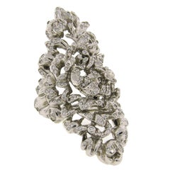 Repossi Vintage Ring Diamond White Gold Cocktail Estate Jewelry