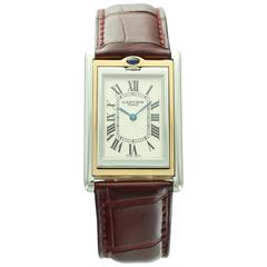 Vintage Cartier Platinum Rose Gold Basculante Wristwatch