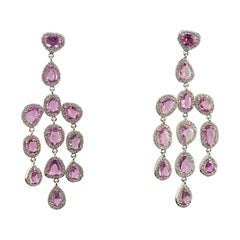 Ohrhänger mit rosa Saphiren und Diamanten