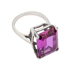 Charmed by a Cause Contemporary Cocktail Ring Sterling Silver / Amethyst