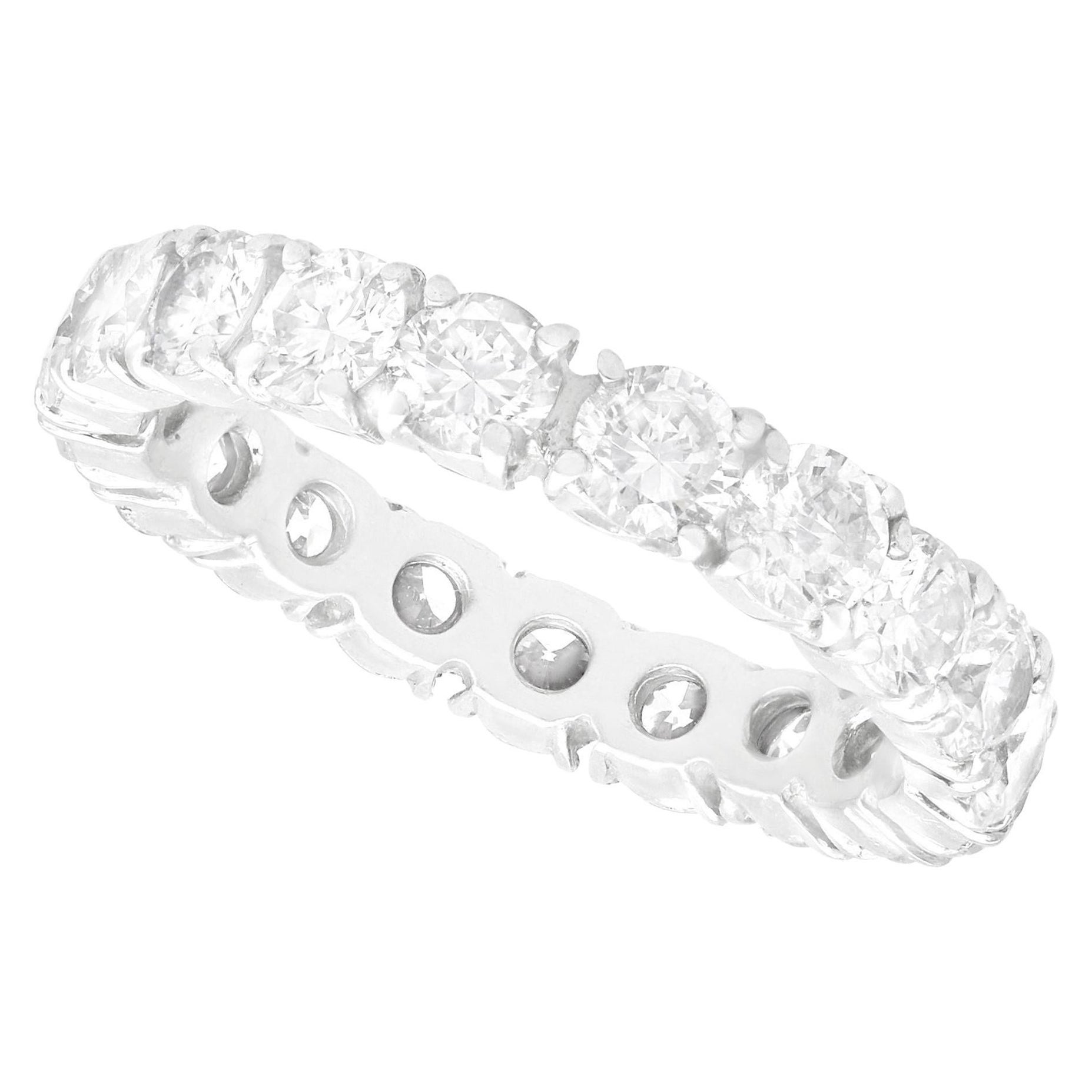 Vintage 2.57 Carat Diamond and Platinum Full Eternity Ring, Circa 1950 For Sale