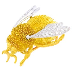 Tiffany & Co. Diamond and Gold Bee Brooch