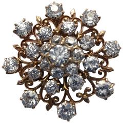Antique Diamond Gold Star Burst Pendant