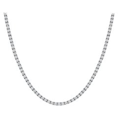 14k White Gold Tennis Necklace. 20 Carats F-G Color Vs Clarity, 20 Inches