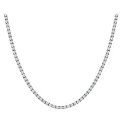 14k White Gold Tennis Necklace. 20 Carats F-G Color Vs Clarity, 22 Inches