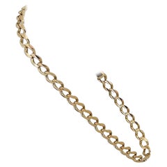 14 Karat Yellow Gold Men's Semi Solid Curb Link Chain Bracelet 