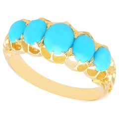 Antique Five Stone 1.95 Carat Turquoise Ring