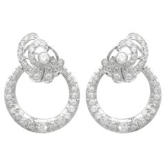 1930s Antique Diamond and Platinum Circular Earrings